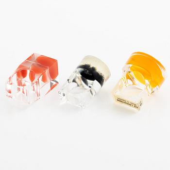 Siv Lagerström, three acrylic rings, 1970s.