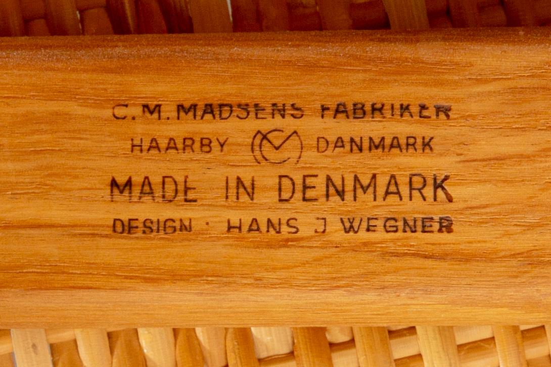 Four model 'W2' oak chairs by Hans Wegner for C.M. Madsen, Denmark, designed 1953.