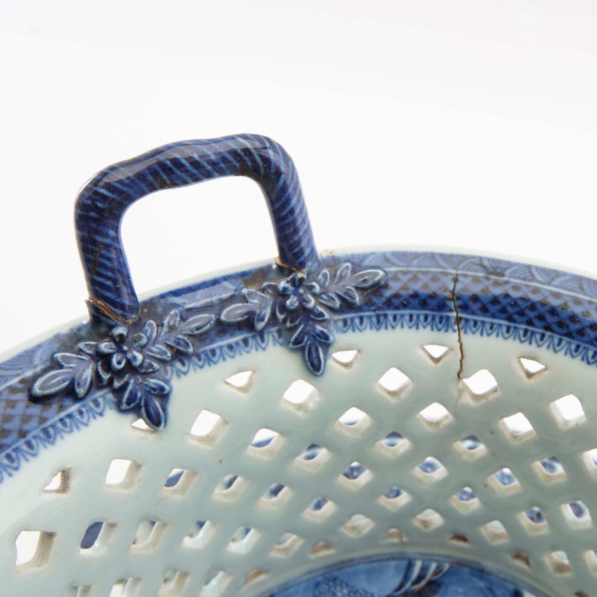 Galleried bowl with plate China circa 1800 porcelain.