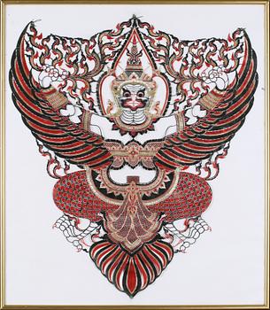 OKÄND KONSTNÄR, blandteknik, troligen Thailand, 1900-tal.
