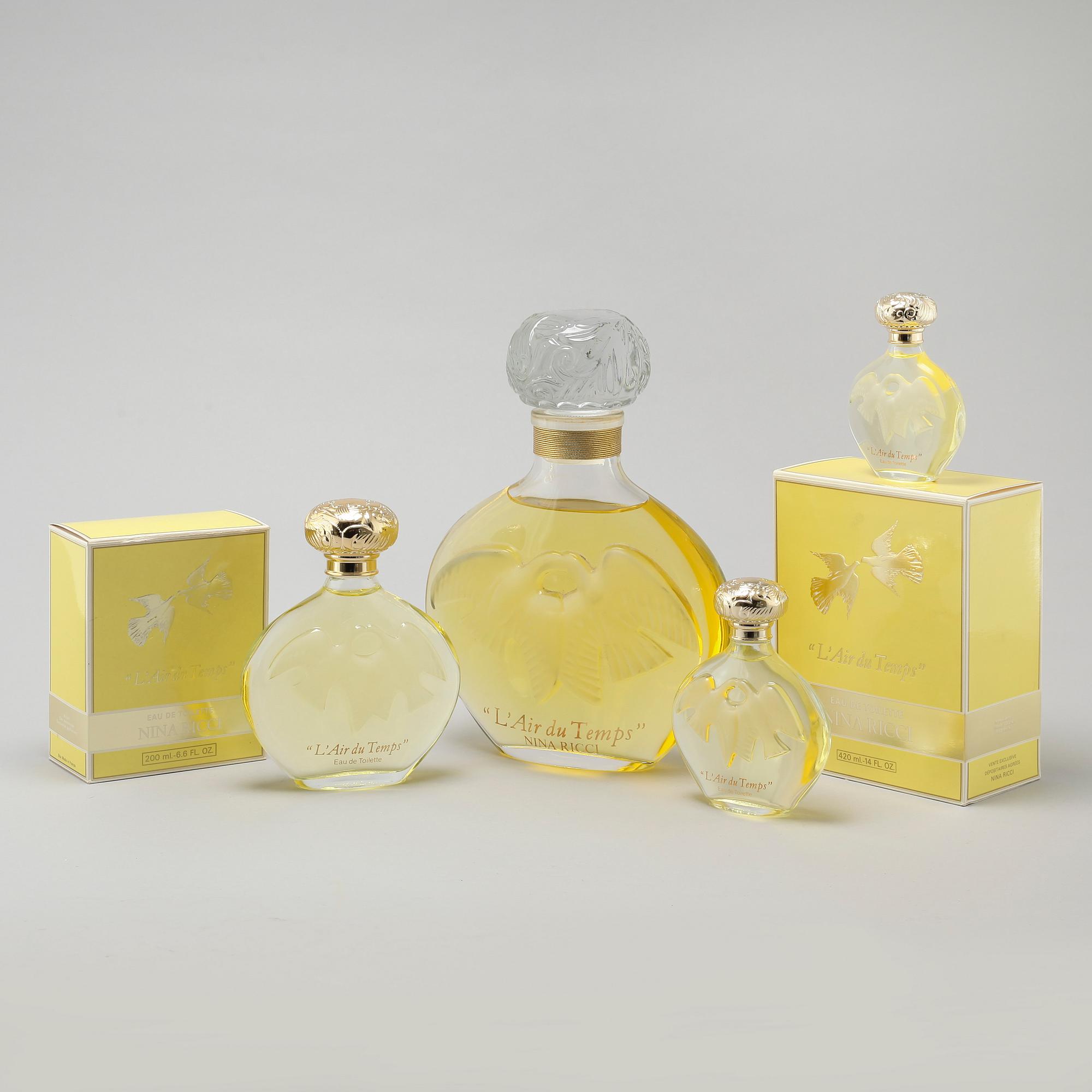 NINA RICCI, factices, "L´Air du Temps", five perfumebottles.