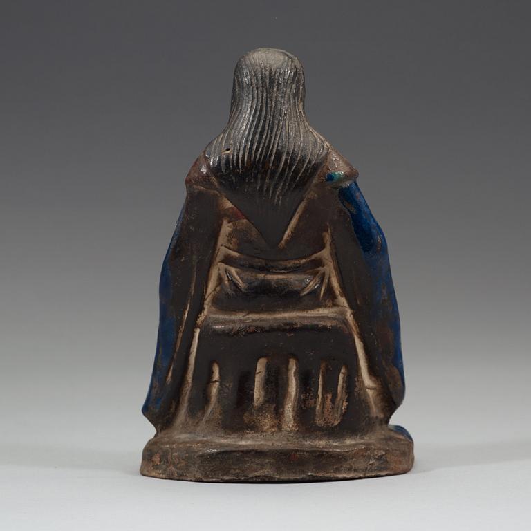 A Fahua seated figure of Zhenwu, Ming dynasty (1368-1644).