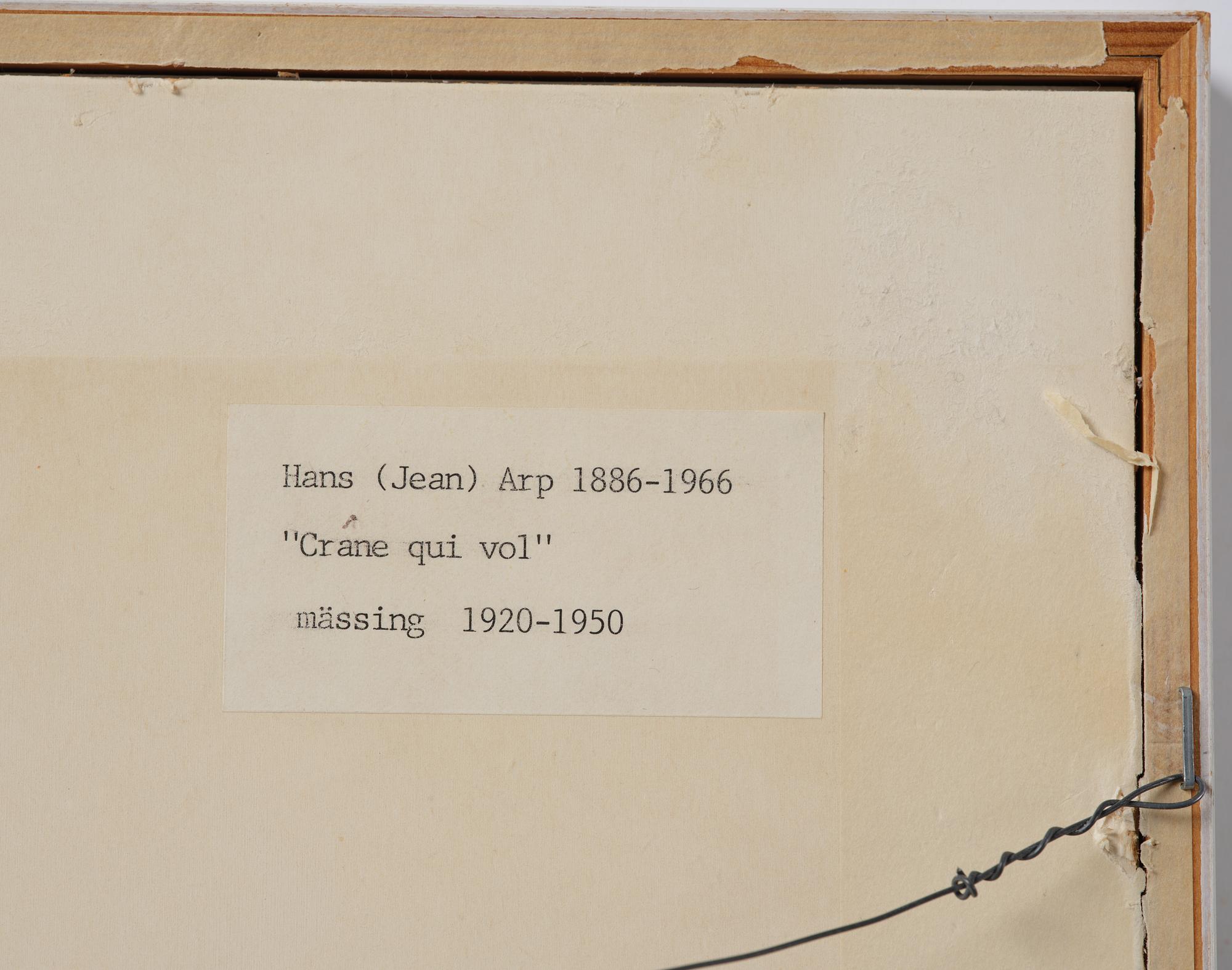 Jean (Hans) Arp, efter, "Crane qui vole".