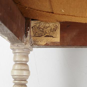 A pair of Gustavian style stools, first half of the 20th Century.