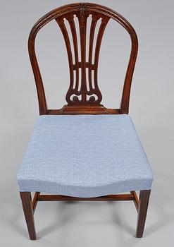 STOLAR, 6 st, samt KARMSTOLAR, 2 st, England, 1800-tal.