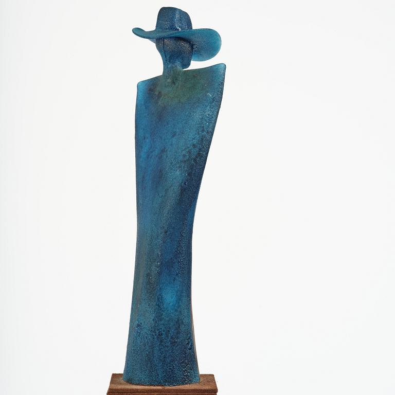 Kjell Engman, a unique glass sculpture 'Man in Trenchcaot' from the series "Catwalk", Kosta Boda, Sweden.