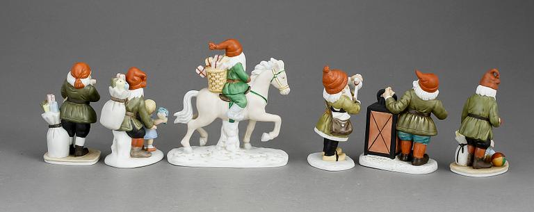 FIGURINER, 6 st, porslin, efter Jenny Nyström, utgivna av Kalmar Läns Museum.