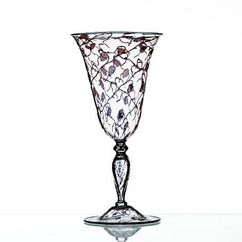 Orrefors, a 'graal' glass goblet, Sweden 1923.