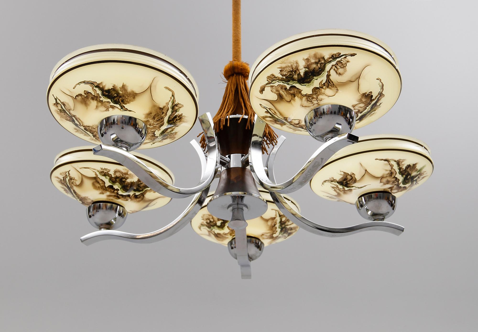 TAKLAMPA, art déco, 1900-talets första hälft. Höjd ca 59 cm.