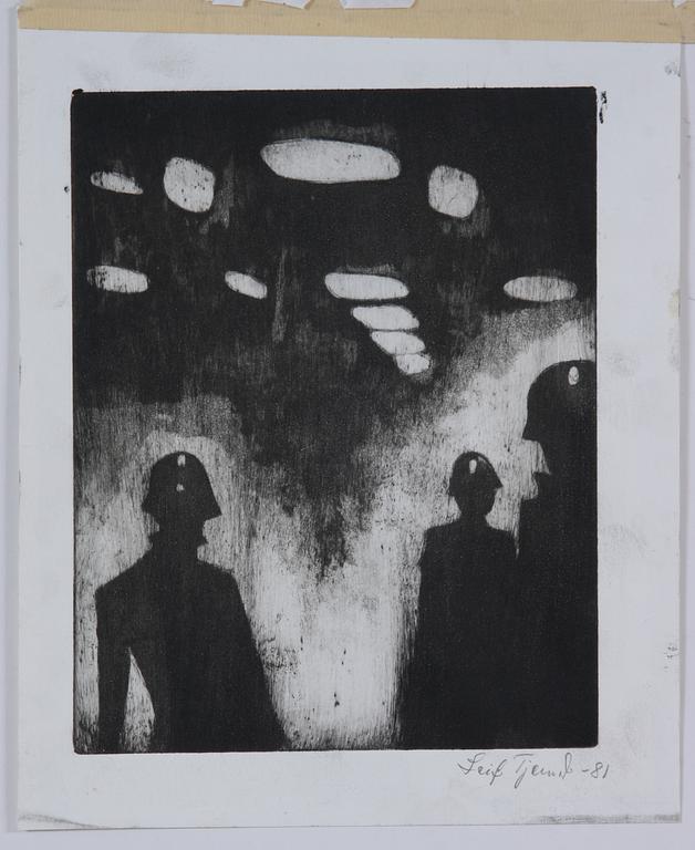 LEIF TJERNED, etsningar, 2 st, sign o dat -81.