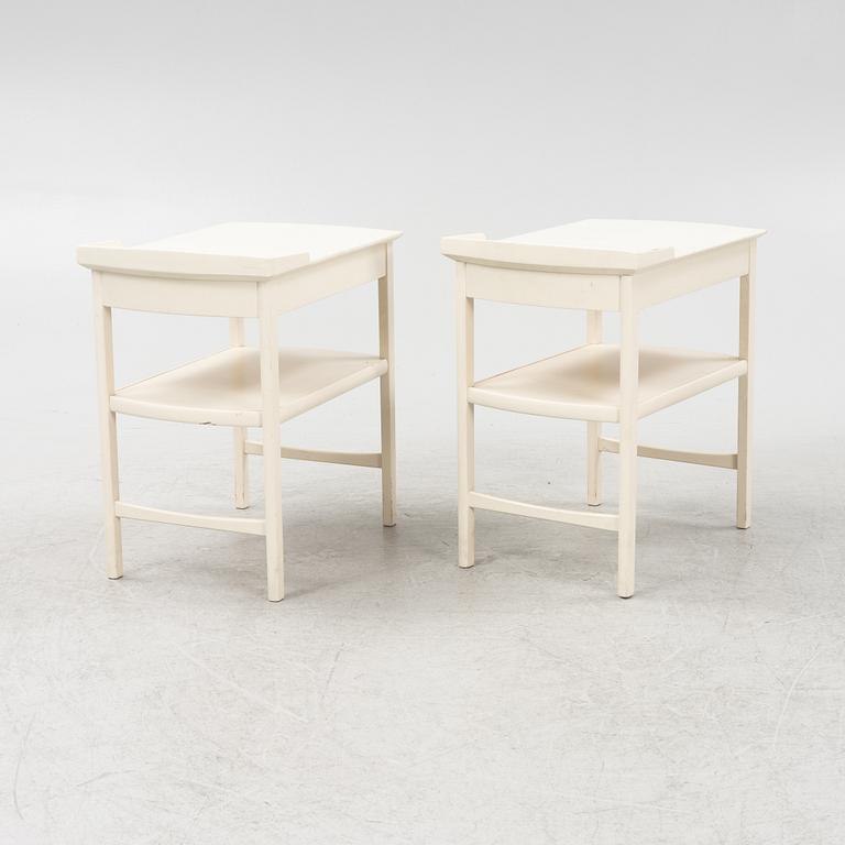 Carl Malmsten, a pair of 'Birgitta' bedside tables, Bodafors, Sweden, second half of the 20th Century.