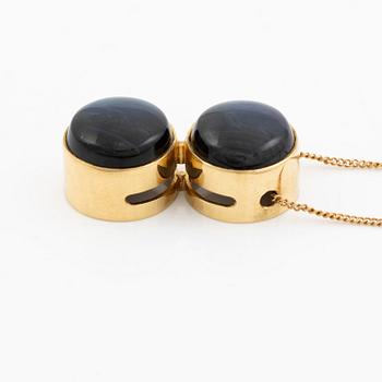 Pendant with chain 18K gold with spectrolite.