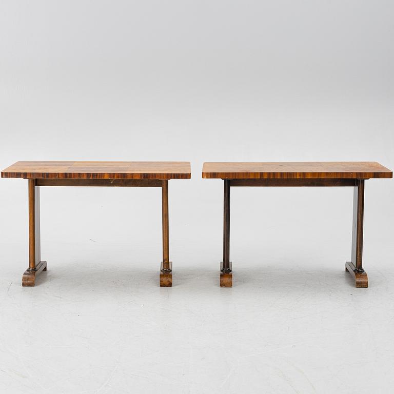 A pair of tables, Swedish Modern, 1930s.