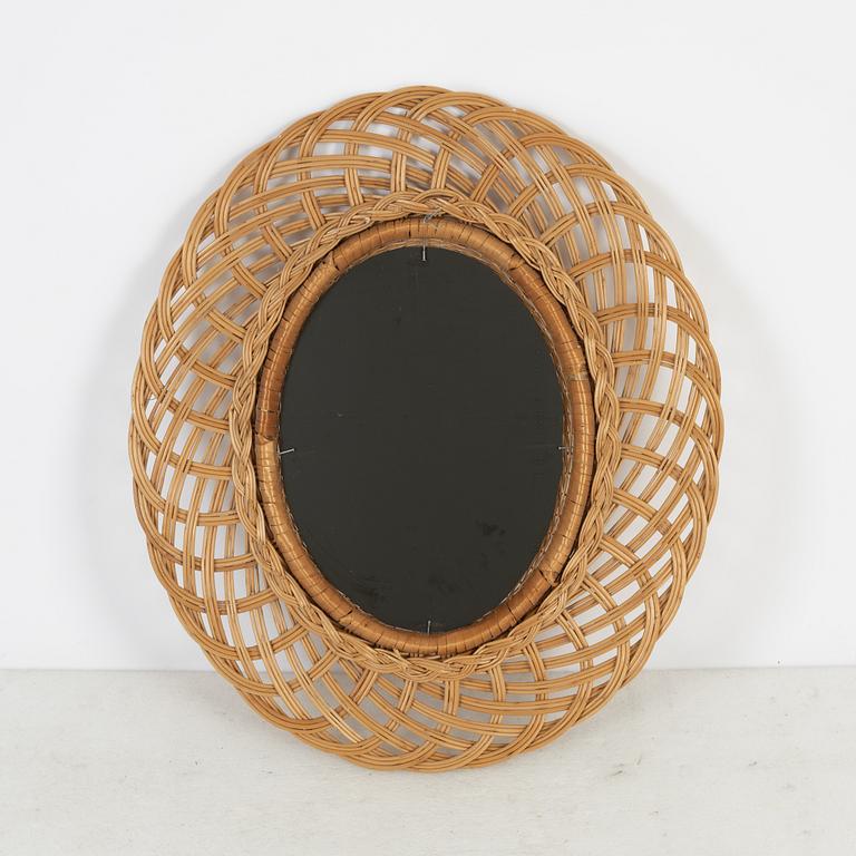 A rattan mirror, 1960's.