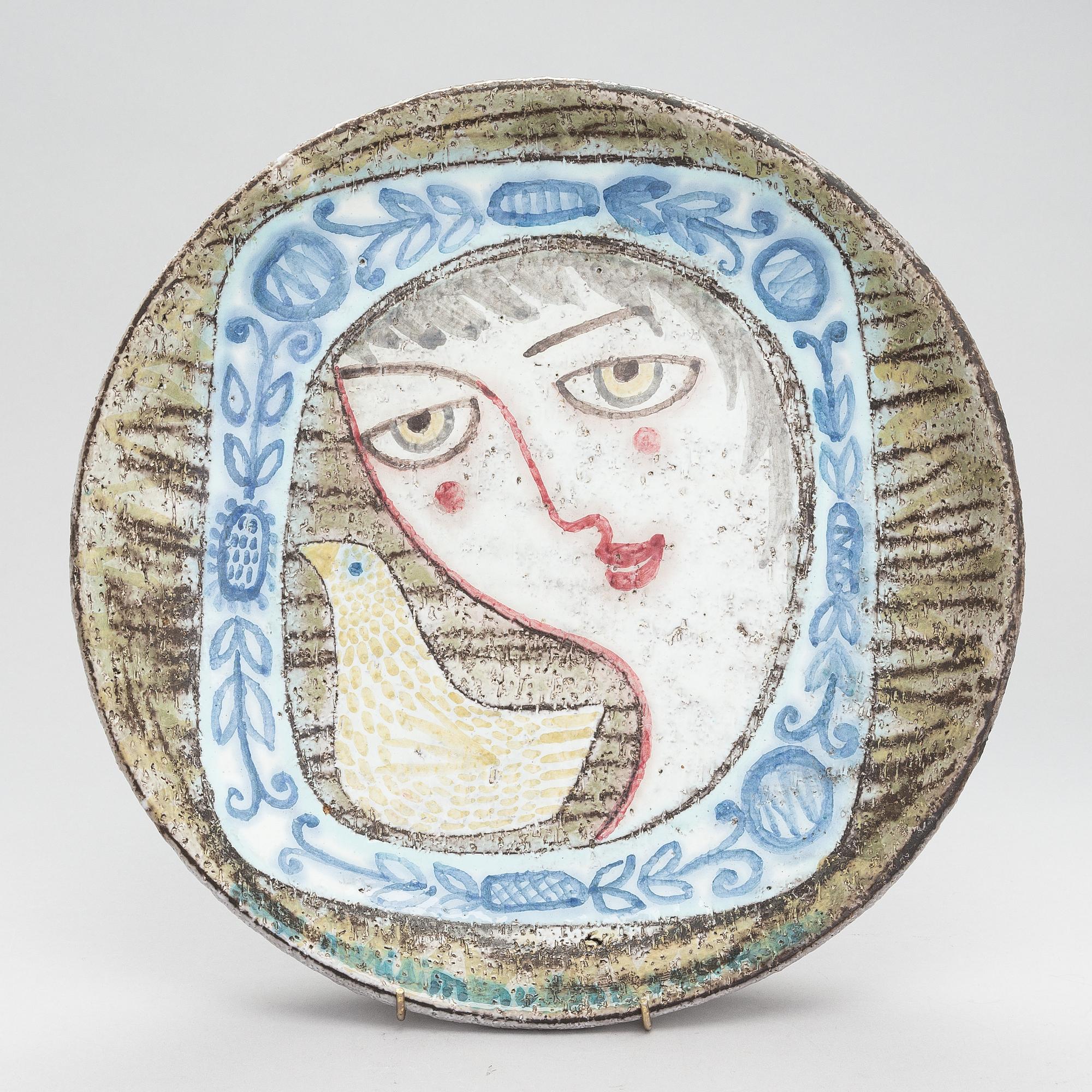 Mari Simmulson, a ceramic dish,  signed Mari S. Upsala Ekeby.