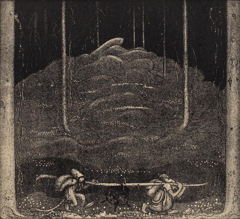 John Bauer, mezzotype, published by, Åhlén & Åkerlunds, Stockholm 1918, bibliophile edition, 166/200.