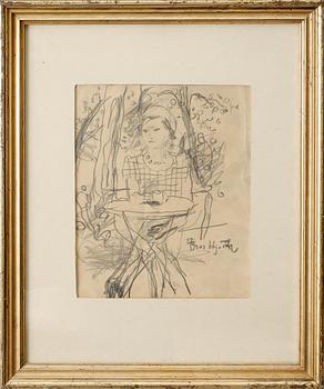 BROR HJORTH, blyertsteckning, signerad.