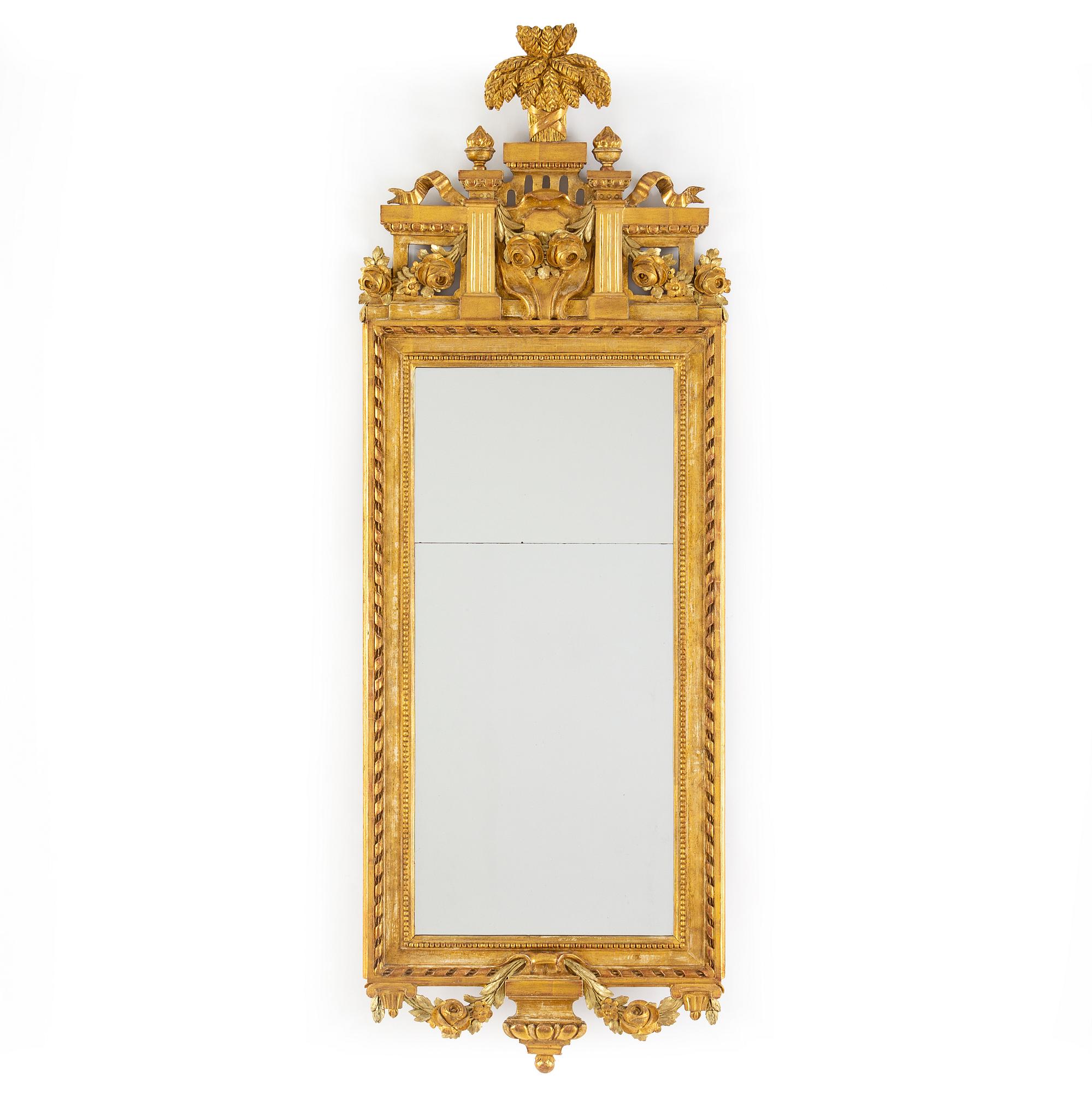 SPEGEL, gustaviansk, 1700-talets slut, med Göteborgs hallstämpel.