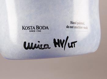 VASER, 2 st, samt FAT, glas, Ulrika Hydman-Vallien. Kosta Boda. Sign.