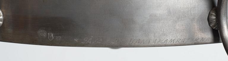 Firma Svenskt Tenn, a pewter and brass chandelier, Stockholm 1926.