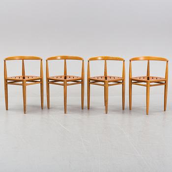 Jack Ränge, "Carmen", four beech and teak chairs, Gemla, Diö, 1950's/60's.