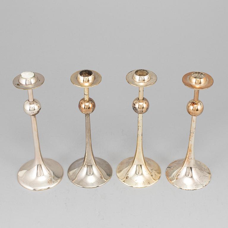 KJELL ENGMAN, four 'Saturnus' silver plated candel sticks from Gense. Designed in 1979.