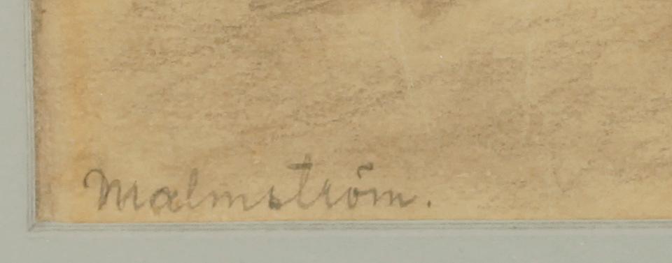 AUGUST MALMSTRÖM, akvarell, signerad.