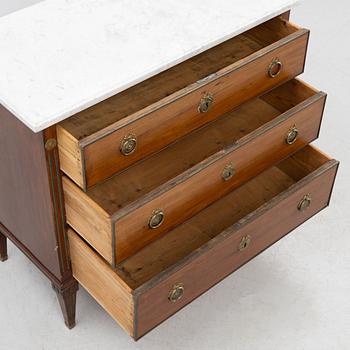 A Gustavian chest of drawers, Sweden, around 1800.