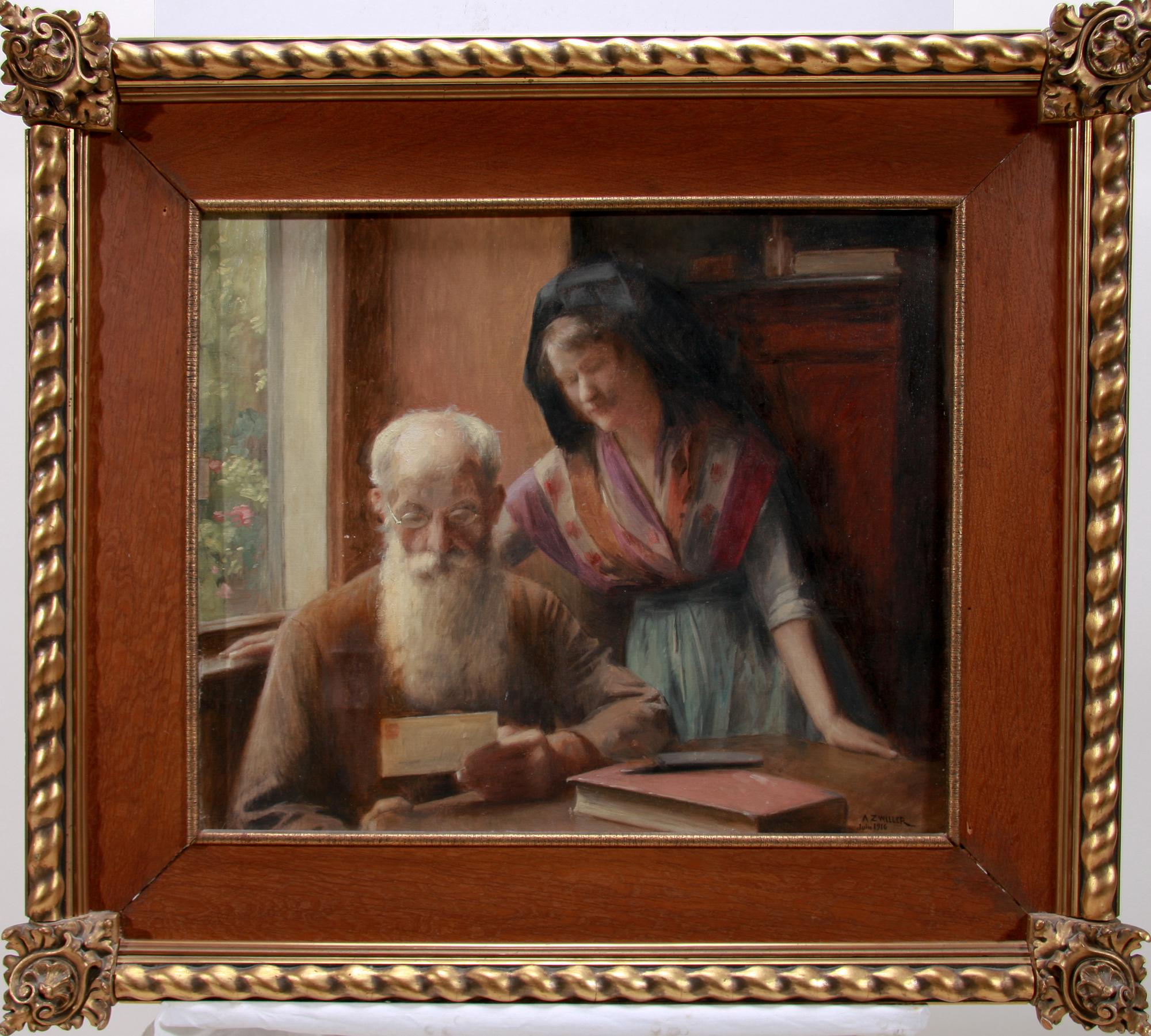 AUGUSTIN ZWILLER, olja på duk, sign o dat juin 1916.