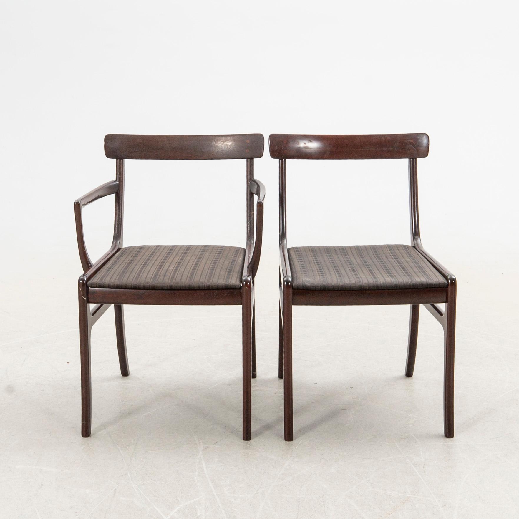 Ole Wanscher, chairs, 8 pcs, "Rungstedlund", Poul Jeppesen, Denmark, second half of the 20th century.