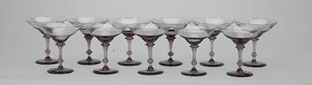 COCKTAILGLAS, 11 delar, 1930-tal.