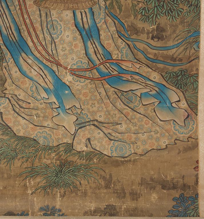 A hanging scroll, ink and color on paper, Qing dynasty.