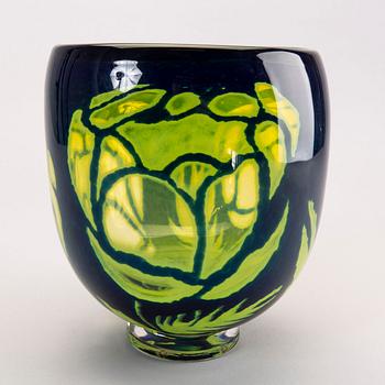 Elna Melusine Jolom, a signed and dated 2006 glass vase.