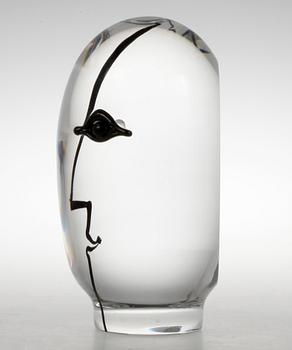 GÖRAN WÄRFF, skulptur "Dykarens upptäckt" glas, signerad, Kosta Boda unik.