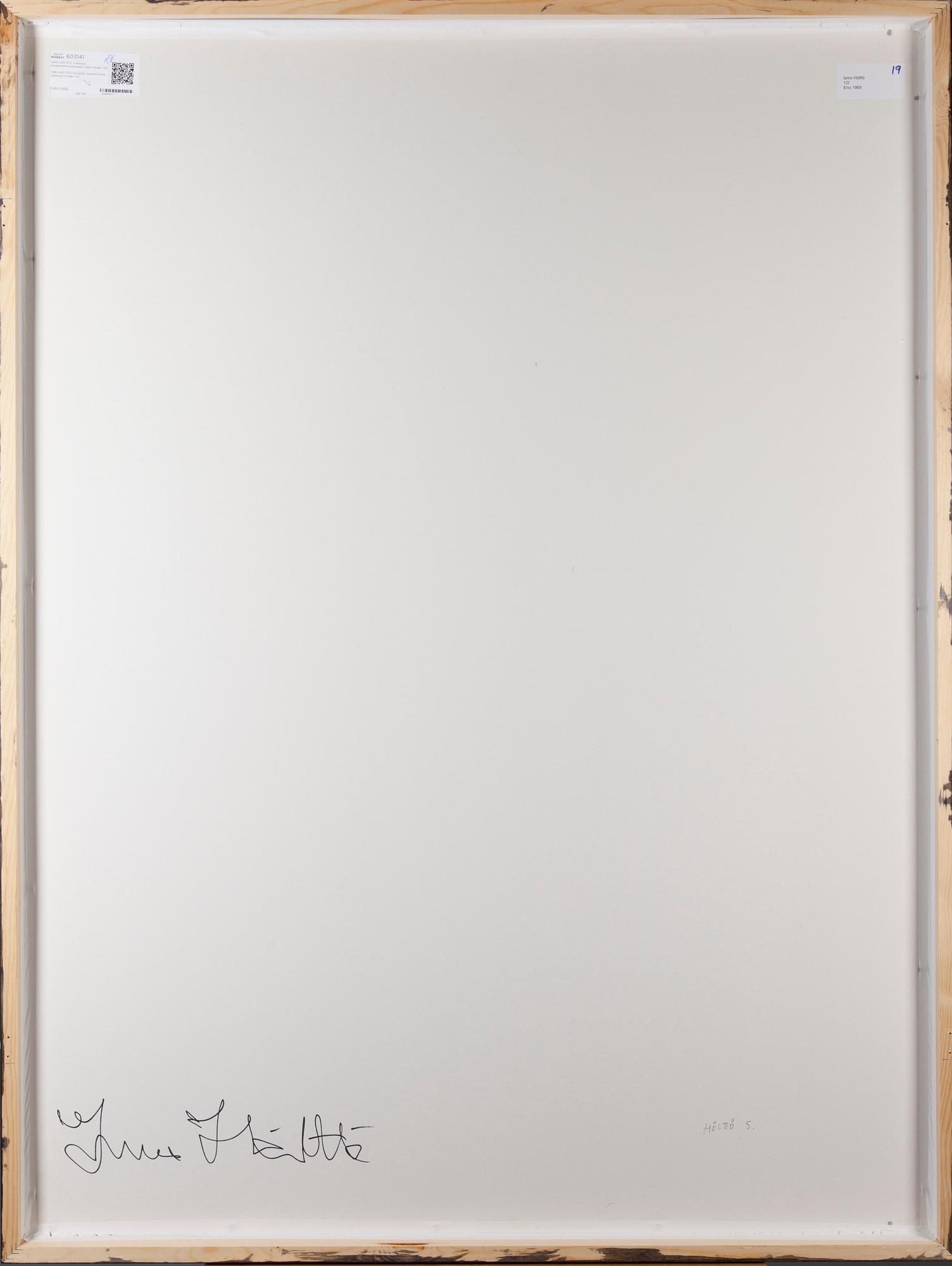 ISMO HÖLTTÖ, fotografi, pigment print, signerad a tergo.