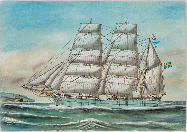 GUSTAF FREDRIKSSON, akvareller, 4 st, signerade.