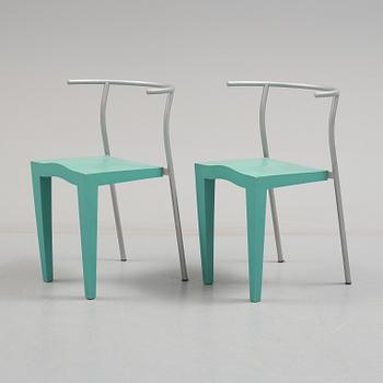 PHILIPPE STARCK, a "Miss Balù" table and a pair of "Dr Glob" chairs, Kartell.