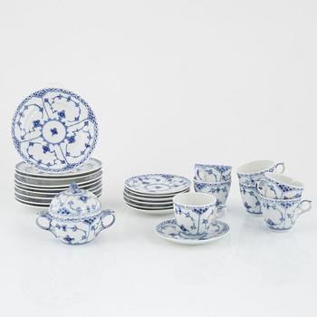 A set of seventeen porcelain service parts, 'Musselmalet', Royal Copenhagen, Denmark.