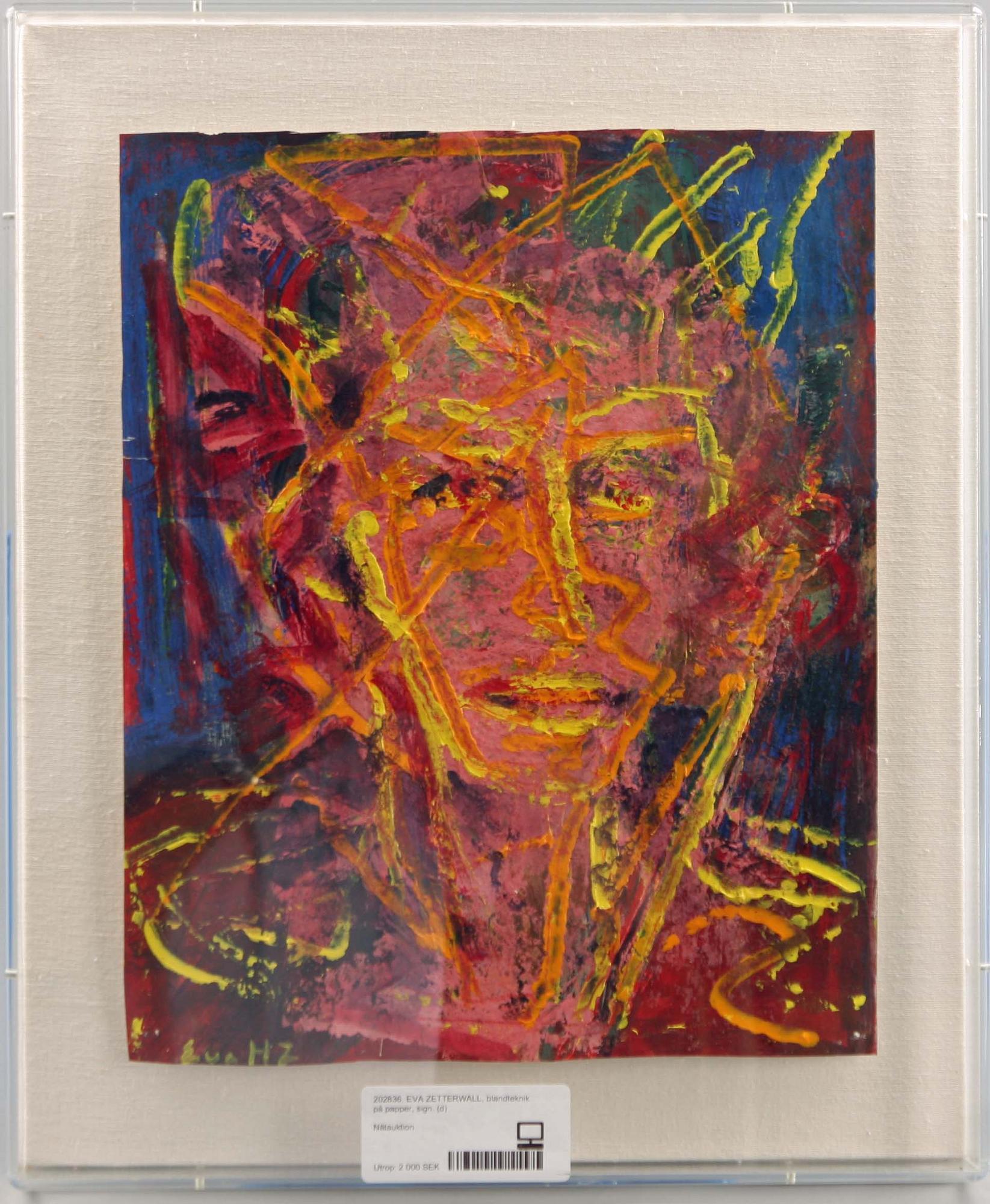 EVA ZETTERWALL, blandteknik på papper, sign.