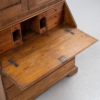 An 18(19th century pinewood  writing cabinet.