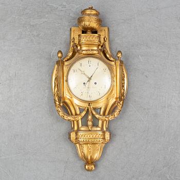 A Gustavian wall pendellum clock, by Michael Åmarck Stockholm, second half of the 18th Century.