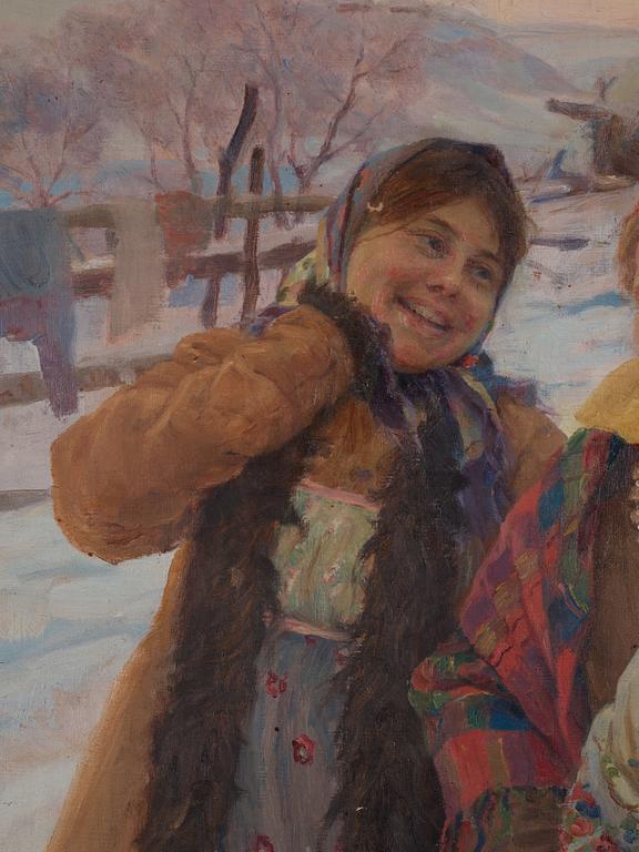Feodor (Fedot) Vasilievich Sychkov, Winter scene with three friends.