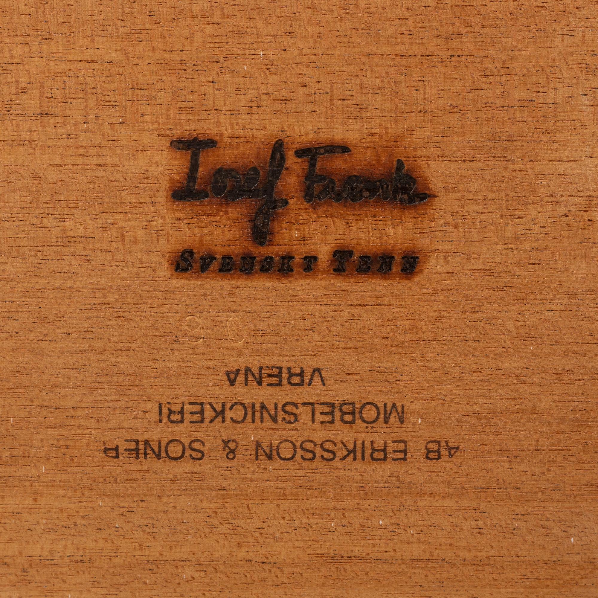 Josef Frank, a mahogany model '618' nesting table, Firma Svenskt Tenn, after 1985.