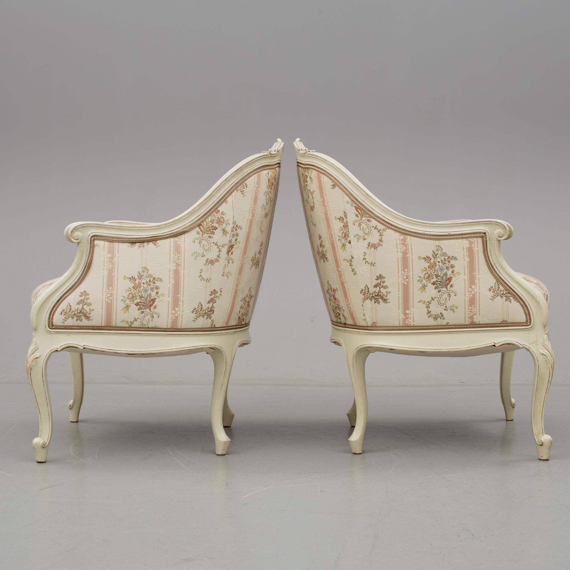 BERGERER, ett par, rokokostil, 1900-talets mitt.