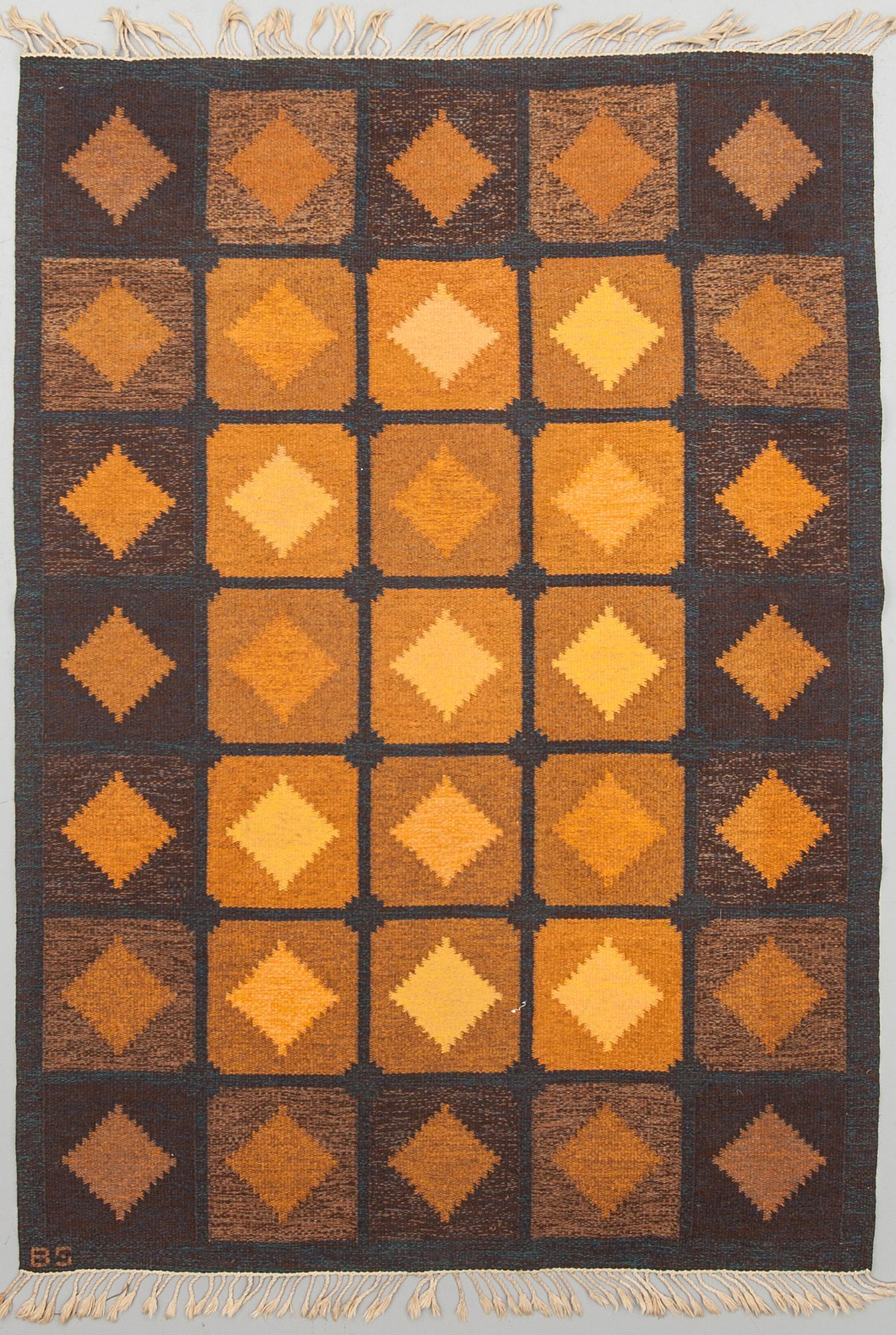 MATTA, rölakan, monogramsignerad BS, 1900-talets mitt. Ca 226 x 160 cm.