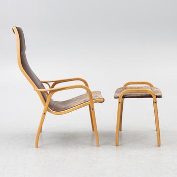 Yngve Ekström, fåtölj med fotpall, "Lamino", Swedese.