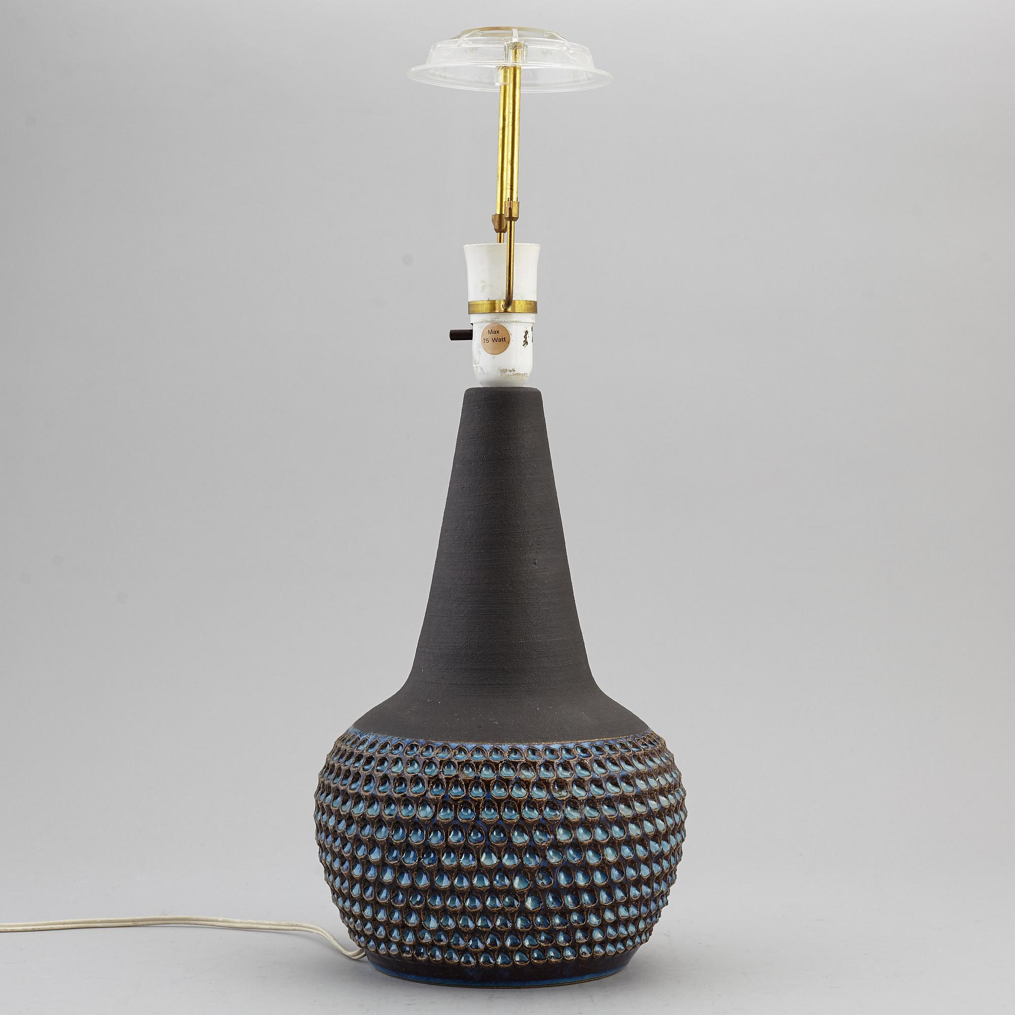 EINAR JOHANSEN, bordslampa, keramik,  Söholm stentöj, Bornholm, Danmark, 1900-talets andra hälft.