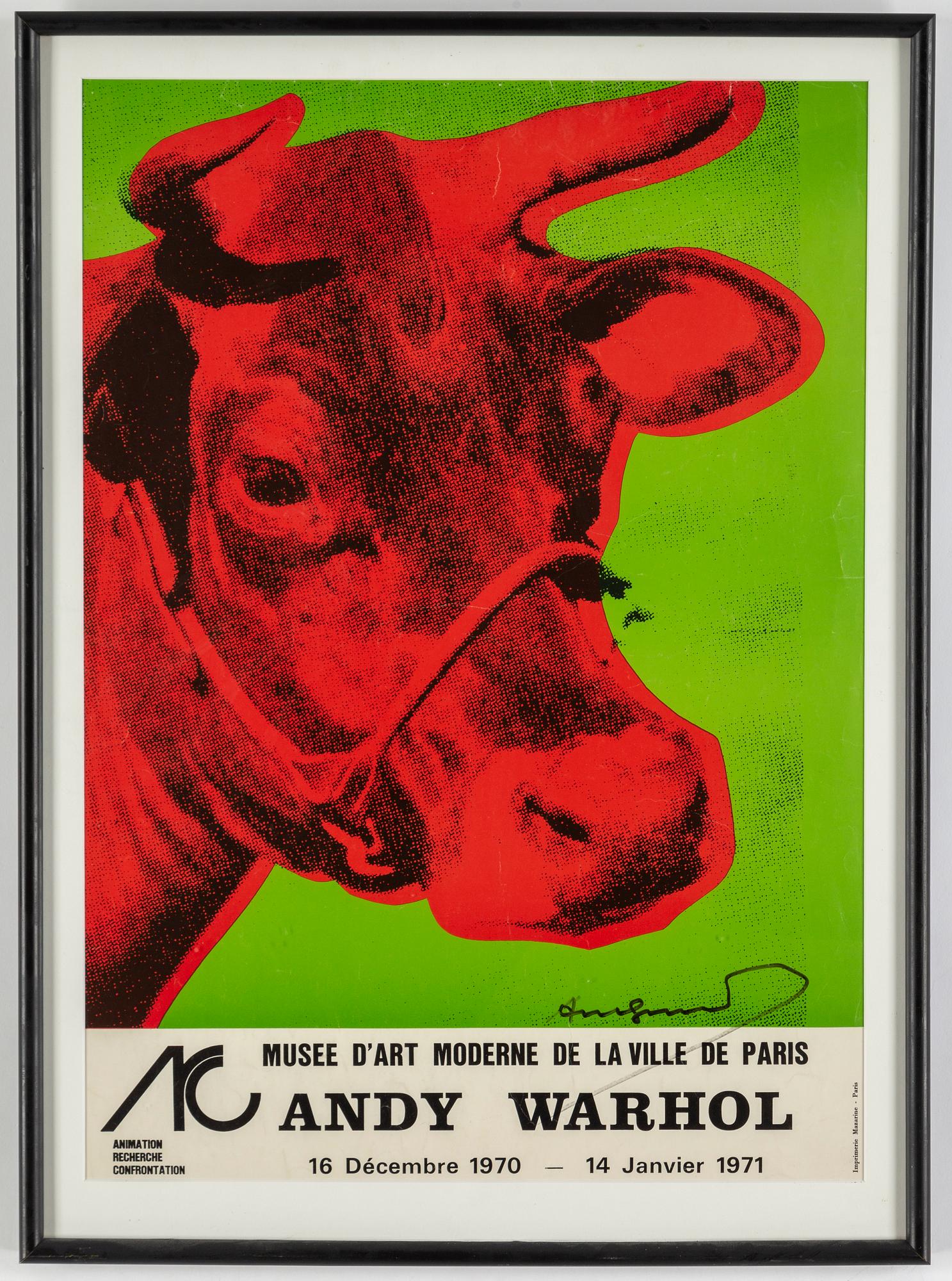 ANDY WARHOL, a 'Cow' exhibition poster, signed.