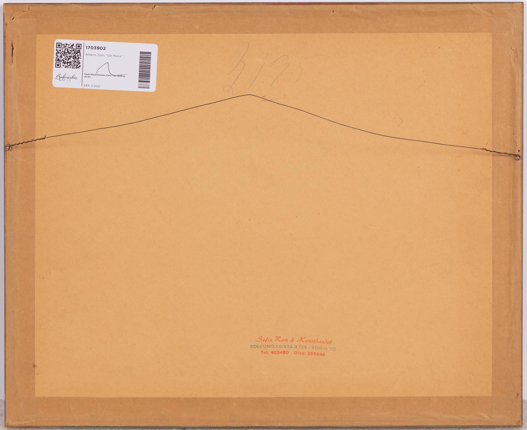 Anders Zorn, "Ols Maria".