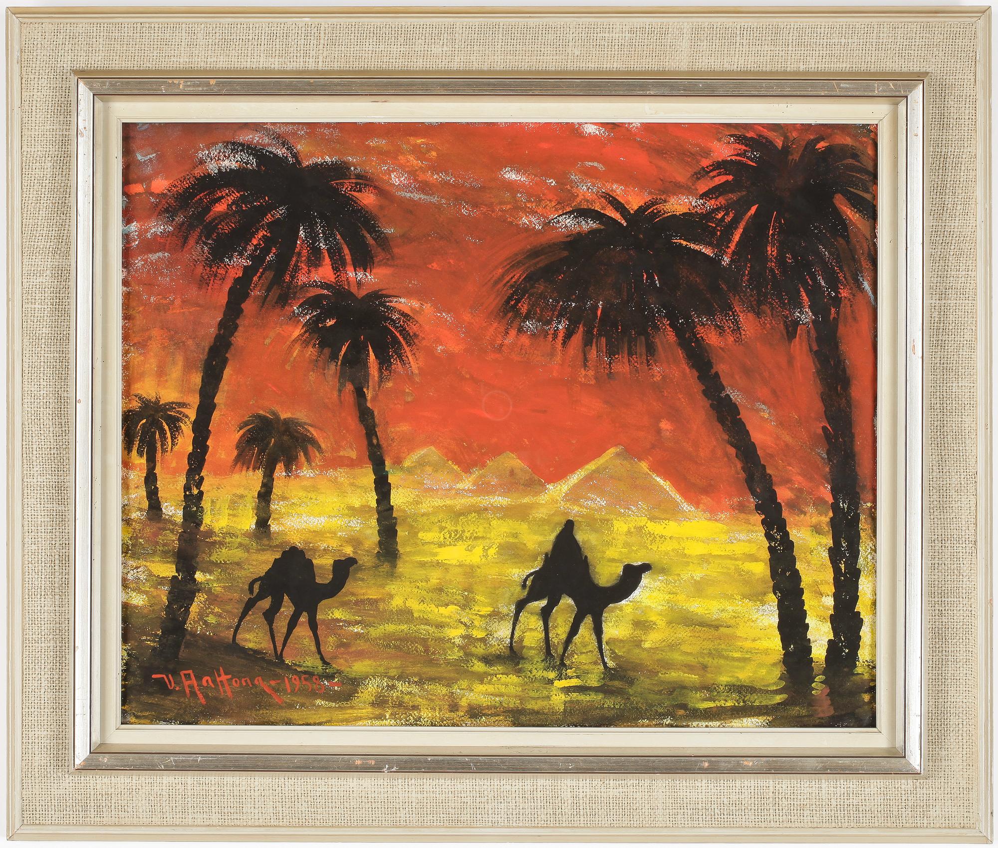 VEIKKO AALTONA, gouache, signerad, daterad 1958.